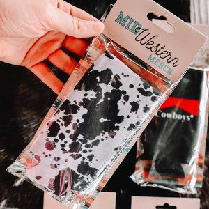 Black Cow Print Tall Coozie 2-Pack